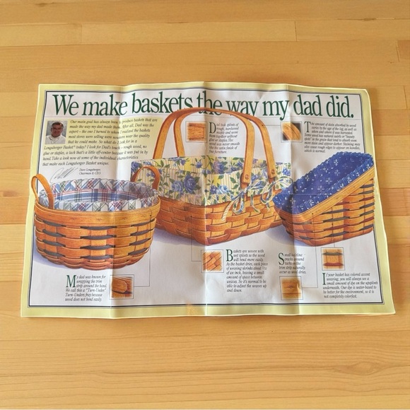 Vintage 1998 Longaberger Basket – Plaid Ruffle Liner, Divider, Bunny Tie-On - Picture 13 of 14